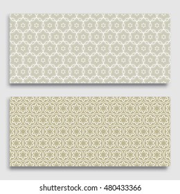 Seamless horizontal borders with repeating line texture. Seamless geometric lace patterns collection for banners, greeting cards or birthday invitations. Ethnic arabic, indian, turkish ornament