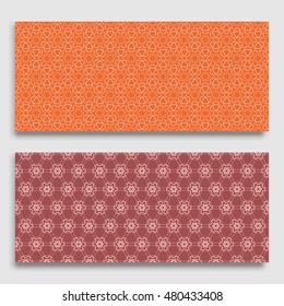 Seamless horizontal borders with repeating line texture. Seamless geometric lace patterns collection for banners, greeting cards or birthday invitations. Ethnic arabic, indian, turkish ornament