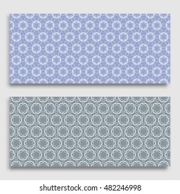 Seamless horizontal borders with repeating line texture. Seamless geometric lace patterns collection for banners, greeting cards or birthday invitations. Ethnic arabic, indian, turkish ornament