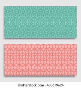 Seamless horizontal borders with repeating line texture. Seamless geometric lace patterns collection for banners, greeting cards or birthday invitations. Ethnic arabic, indian, turkish ornament