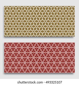 Seamless horizontal borders with repeating line texture. Seamless geometric lace patterns collection for banners, greeting cards or birthday invitations. Ethnic arabic, indian, turkish ornament