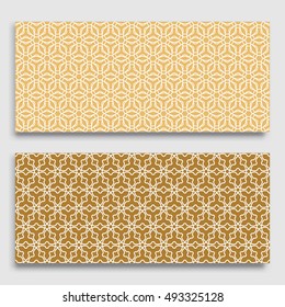 Seamless horizontal borders with repeating line texture. Seamless geometric lace patterns collection for banners, greeting cards or birthday invitations. Ethnic arabic, indian, turkish ornament