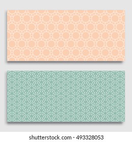 Seamless horizontal borders with repeating line texture. Seamless geometric lace patterns collection for banners, greeting cards or birthday invitations. Ethnic arabic, indian, turkish ornament