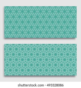 Seamless horizontal borders with repeating line texture. Seamless geometric lace patterns collection for banners, greeting cards or birthday invitations. Ethnic arabic, indian, turkish ornament
