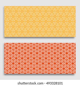 Seamless horizontal borders with repeating line texture. Seamless geometric lace patterns collection for banners, greeting cards or birthday invitations. Ethnic arabic, indian, turkish ornament