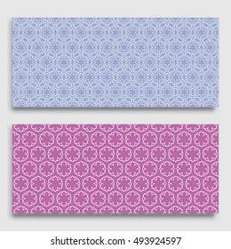 Seamless horizontal borders with repeating line texture. Seamless geometric lace patterns collection for banners, greeting cards or birthday invitations. Ethnic arabic, indian, turkish ornament