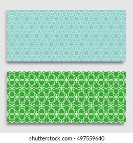 Seamless horizontal borders with repeating line texture. Seamless geometric lace patterns collection for banners, greeting cards or birthday invitations. Ethnic arabic, indian, turkish ornament