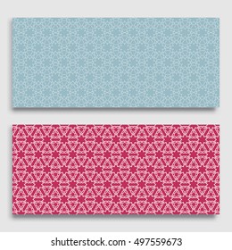 Seamless horizontal borders with repeating line texture. Seamless geometric lace patterns collection for banners, greeting cards or birthday invitations. Ethnic arabic, indian, turkish ornament