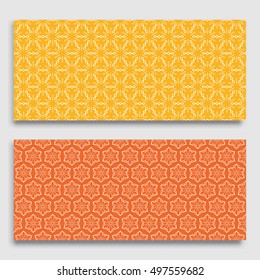 Seamless horizontal borders with repeating line texture. Seamless geometric lace patterns collection for banners, greeting cards or birthday invitations. Ethnic arabic, indian, turkish ornament