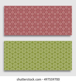 Seamless horizontal borders with repeating line texture. Seamless geometric lace patterns collection for banners, greeting cards or birthday invitations. Ethnic arabic, indian, turkish ornament