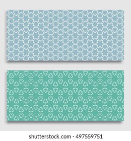 Seamless horizontal borders with repeating line texture. Seamless geometric lace patterns collection for banners, greeting cards or birthday invitations. Ethnic arabic, indian, turkish ornament