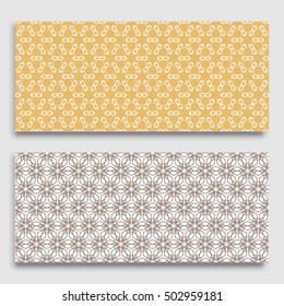 Seamless horizontal borders with repeating line texture. Seamless geometric lace patterns collection for banners, greeting cards or birthday invitations. Ethnic arabic, indian, turkish ornament