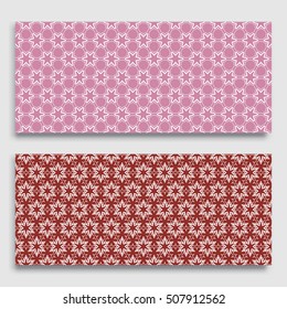 Seamless horizontal borders with repeating line texture. Seamless geometric lace patterns collection for banners, greeting cards or birthday invitations. Ethnic arabic, indian, turkish ornament