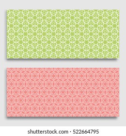Seamless horizontal borders with repeating line texture. Geometric seamless lace patterns collection for banners, greeting cards or birthday invitations. Ethnic arabic, indian, turkish ornament