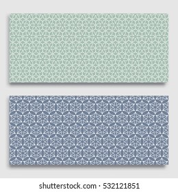 Seamless horizontal borders with repeating line texture. Geometric seamless lace patterns collection for banners, greeting cards or birthday invitations. Ethnic arabic, indian, turkish ornament