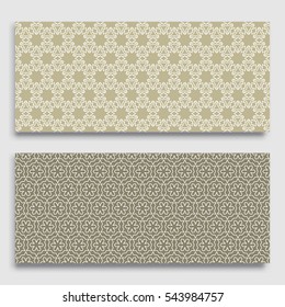 Seamless horizontal borders with repeating line texture. Geometric seamless lace patterns collection for banners, greeting cards or birthday invitations. Ethnic arabic, indian, turkish ornament