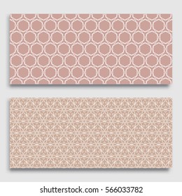 Seamless horizontal borders with repeating line texture. Geometric seamless lace patterns collection for banners, greeting cards or birthday invitations. Ethnic arabic, indian, turkish ornament