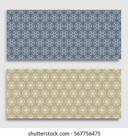 Seamless horizontal borders with repeating line texture. Geometric seamless lace patterns collection for banners, greeting cards or birthday invitations. Ethnic arabic, indian, turkish ornament