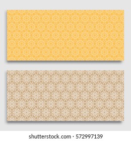 Seamless horizontal borders with repeating line texture. Geometric lace patterns collection for banners, greeting cards or birthday invitations. Ethnic arabic, indian, turkish ornament