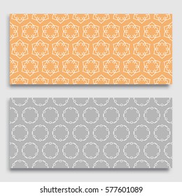 Seamless horizontal borders with repeating line texture. Geometric seamless lace patterns collection for banners, greeting cards or birthday invitations. Ethnic arabic, indian, turkish ornament