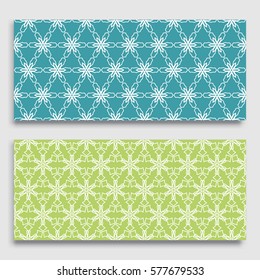 Seamless horizontal borders with repeating line texture. Geometric seamless lace patterns collection for banners, greeting cards or birthday invitations. Ethnic arabic, indian, turkish ornament