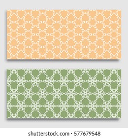 Seamless horizontal borders with repeating line texture. Geometric seamless lace patterns collection for banners, greeting cards or birthday invitations. Ethnic arabic, indian, turkish ornament