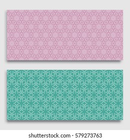 Seamless horizontal borders with repeating line texture. Geometric seamless lace patterns collection for banners, greeting cards or birthday invitations. 