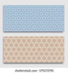 Seamless horizontal borders with repeating line texture. Geometric seamless lace patterns collection for banners, greeting cards or birthday invitations. 