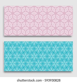 Seamless horizontal borders with repeating line texture. Geometric seamless lace patterns collection for banners, greeting cards or birthday invitations. Ethnic arabic, indian, turkish ornament
