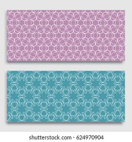 Seamless horizontal borders with repeating line texture. Geometric seamless lace patterns collection for banners, greeting cards or birthday invitations. Ethnic arabic, indian, turkish ornament