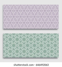 Seamless horizontal borders with repeating line texture. Geometric seamless lace patterns collection for banners, greeting cards or birthday invitations. Ethnic arabic, indian, turkish ornament