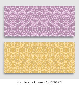 Seamless horizontal borders with repeating line texture. Geometric seamless lace patterns collection for banners, greeting cards or birthday invitations. Ethnic arabic, indian, turkish ornament
