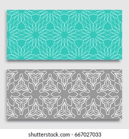 Seamless horizontal borders with repeating line texture. Geometric seamless lace patterns collection for banners, greeting cards or birthday invitations. Ethnic arabic, indian, turkish ornament