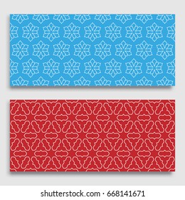 Seamless horizontal borders with repeating line texture. Geometric seamless lace patterns collection for banners, greeting cards or birthday invitations. Ethnic arabic, indian, turkish ornament