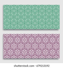 Seamless horizontal borders with repeating line texture. Geometric seamless lace patterns collection for banners, greeting cards or birthday invitations. Ethnic arabic, indian, turkish ornament
