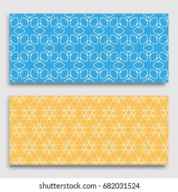 Seamless horizontal borders with repeating line texture. Geometric seamless lace patterns collection for banners, greeting cards or birthday invitations. Ethnic arabic, indian, turkish ornament