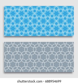 Seamless horizontal borders with repeating line texture. Geometric seamless lace patterns collection for banners, greeting cards or birthday invitations. Ethnic arabic, indian, turkish ornament