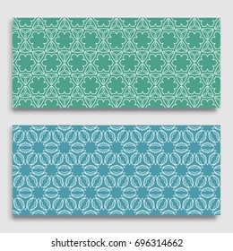 Seamless horizontal borders with repeating line texture. Geometric seamless lace patterns collection for banners, greeting cards or birthday invitations. Ethnic arabic, indian, turkish ornament