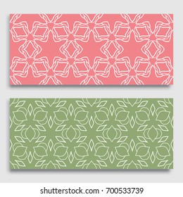 Seamless horizontal borders with repeating line texture. Geometric seamless lace patterns collection for banners, greeting cards or birthday invitations. Ethnic arabic, indian, turkish ornament