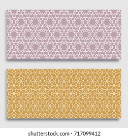 Seamless horizontal borders with repeating line texture. Geometric seamless lace patterns collection for banners, greeting cards or birthday invitations. Ethnic arabic, indian, turkish ornament