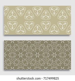 Seamless horizontal borders with repeating line texture. Geometric seamless lace patterns collection for banners, greeting cards or birthday invitations. Ethnic arabic, indian, turkish ornament