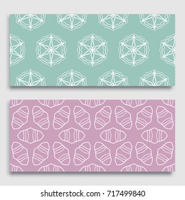 Seamless horizontal borders with repeating line texture. Geometric seamless lace patterns collection for banners, greeting cards or birthday invitations. Ethnic arabic, indian, turkish ornament
