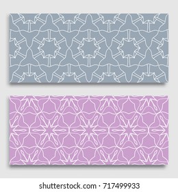Seamless horizontal borders with repeating line texture. Geometric seamless lace patterns collection for banners, greeting cards or birthday invitations. Ethnic arabic, indian, turkish ornament