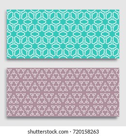 Seamless horizontal borders with repeating line texture. Geometric seamless lace patterns collection for banners, greeting cards or birthday invitations. Ethnic arabic, indian, turkish ornament