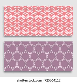 Seamless horizontal borders with repeating line texture. Geometric seamless lace patterns collection for banners, greeting cards or birthday invitations. Ethnic arabic, indian, turkish ornament