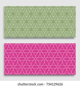 Seamless horizontal borders with repeating line texture. Geometric seamless lace patterns collection for banners, greeting cards or birthday invitations. Ethnic arabic, indian, turkish ornament