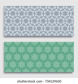 Seamless horizontal borders with repeating line texture. Geometric seamless lace patterns collection for banners, greeting cards or birthday invitations. Ethnic arabic, indian, turkish ornament