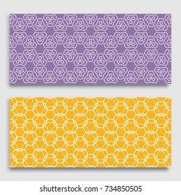 Seamless horizontal borders with repeating line texture. Geometric seamless lace patterns collection for banners, greeting cards or birthday invitations. Ethnic arabic, indian, turkish ornament