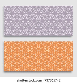 Seamless horizontal borders with repeating line texture. Geometric seamless lace patterns collection for banners, greeting cards or birthday invitations. Ethnic arabic, indian, turkish ornament