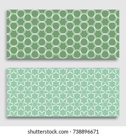 Seamless horizontal borders with repeating line texture. Geometric seamless lace patterns collection for banners, greeting cards or birthday invitations. Ethnic arabic, indian, turkish ornament